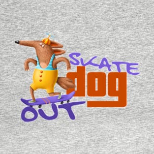 Skate Dog Out Violet Skateboard T-Shirt